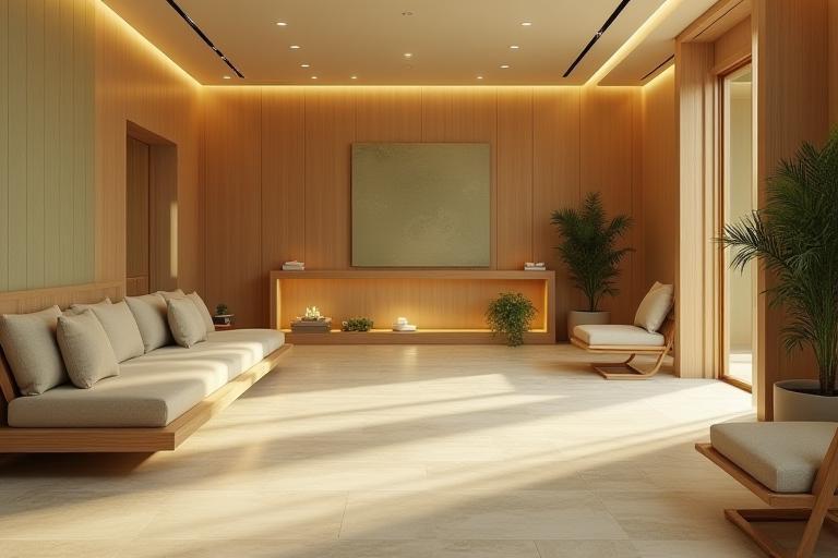 Interior view of the calming Al Badiyah spa environment